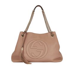 Soho Chain Tote, Leather, Nude, 308982, DB, 3*